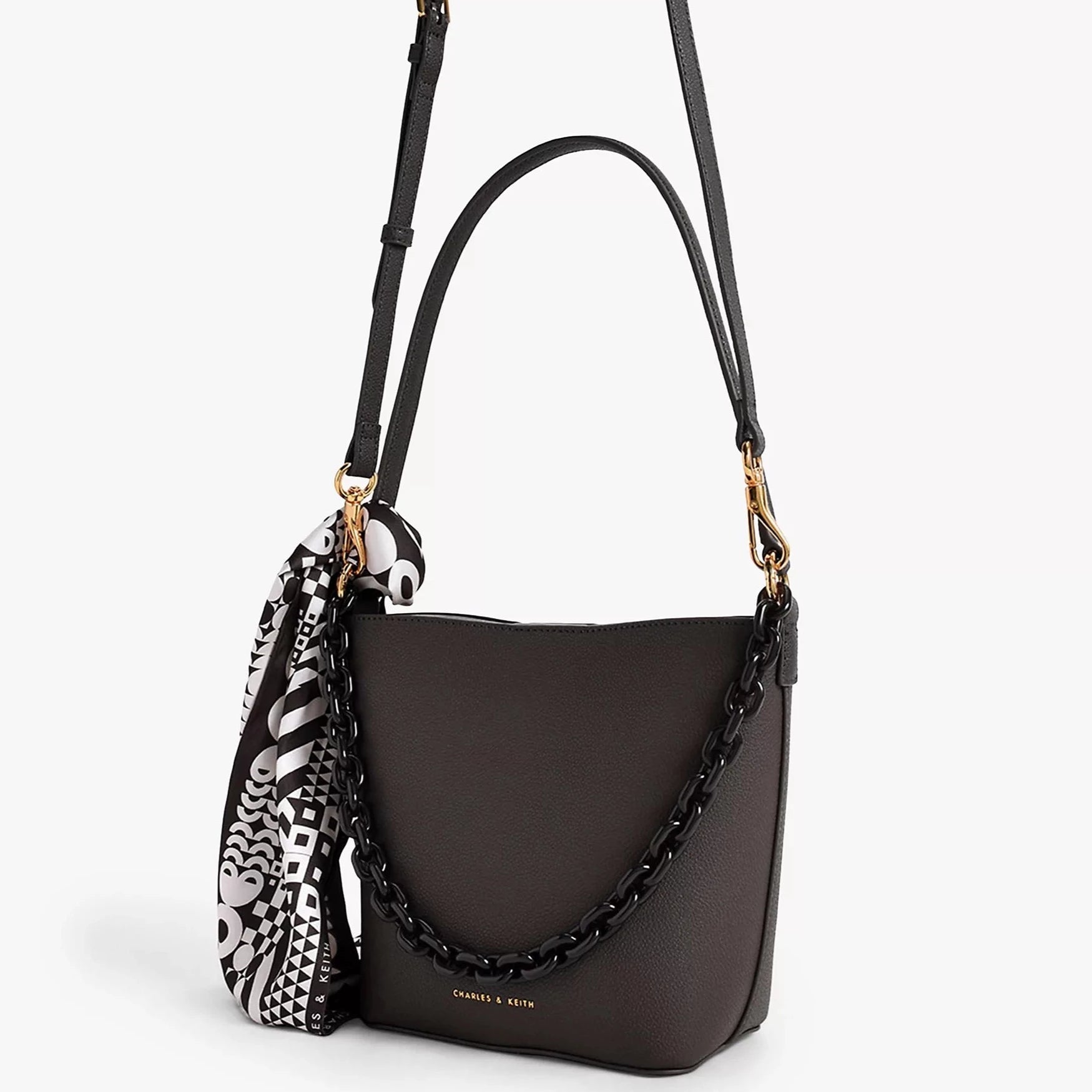 Alcott Vegan Leather Bucket Bag, Dark Moss