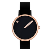 Polished Rose Gold with black Picto Watch, 30mm