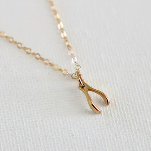 Petite Gold Wishbone