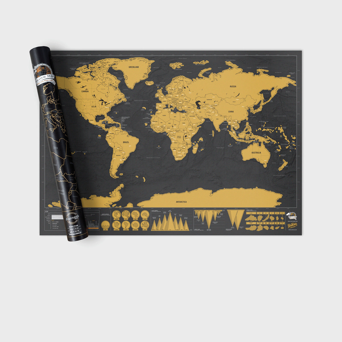 Deluxe Scratch Map, Large