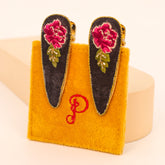 Embroidered Velvet Hair Clips