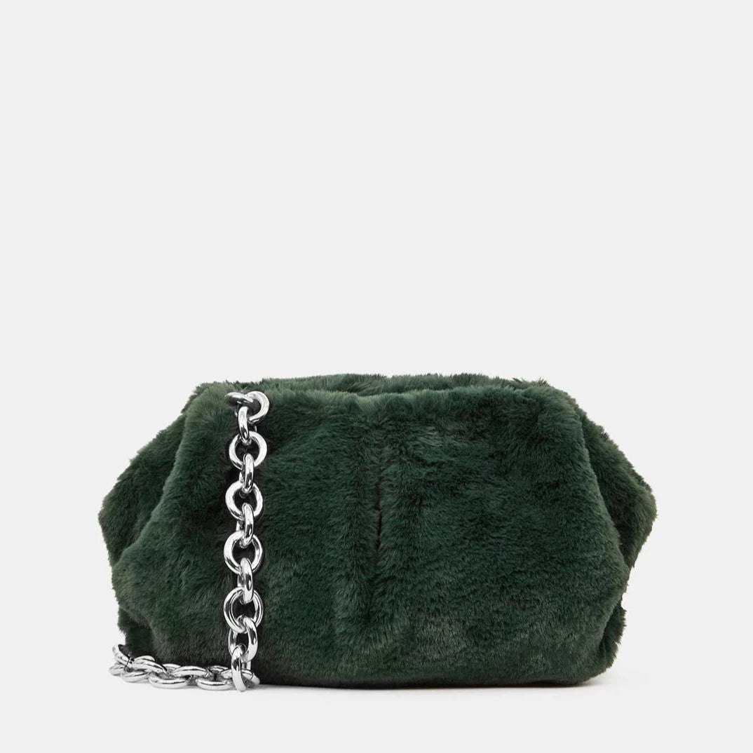 Daria Faux Fur Ball Messenger Bag