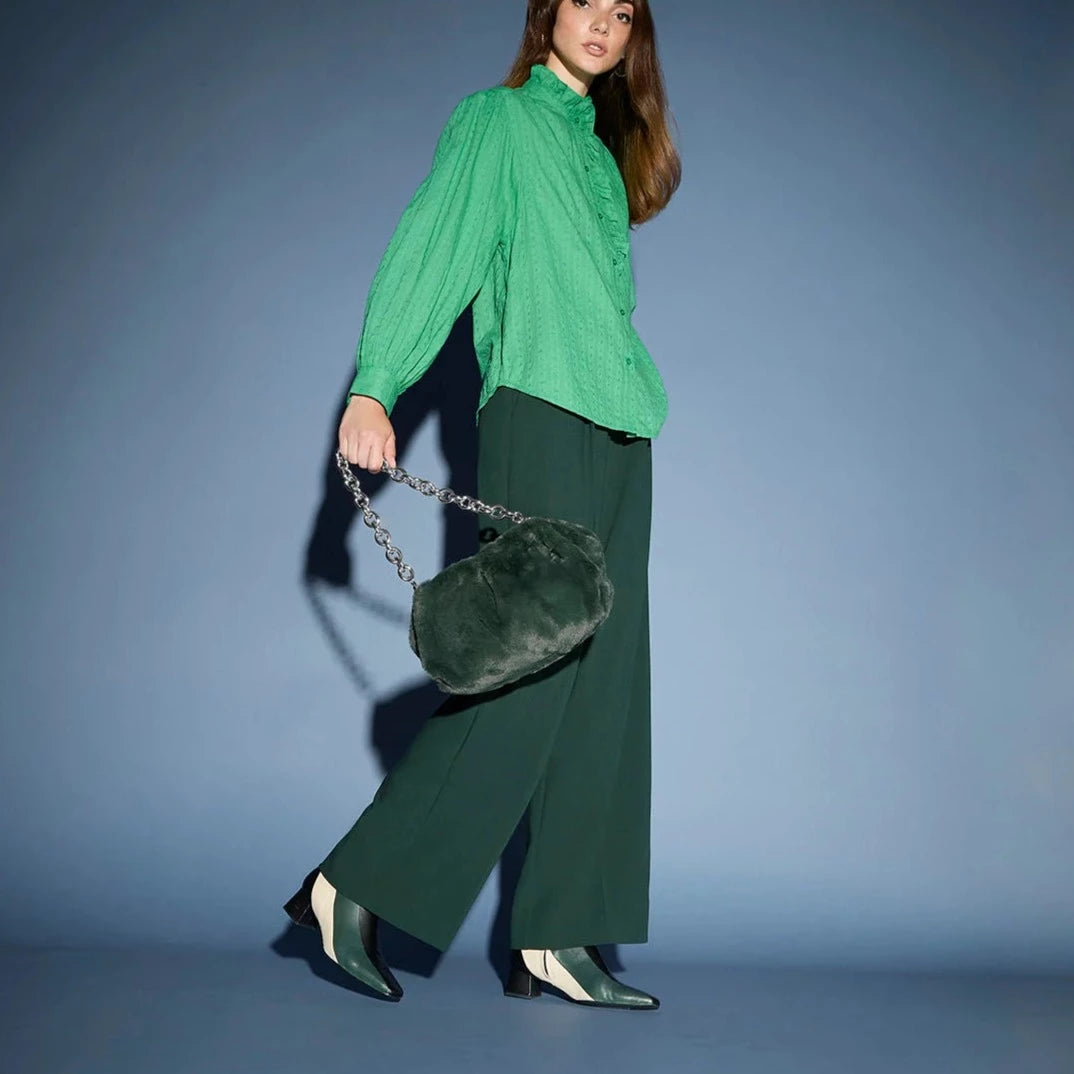 Daria Faux Fur Ball Messenger Bag