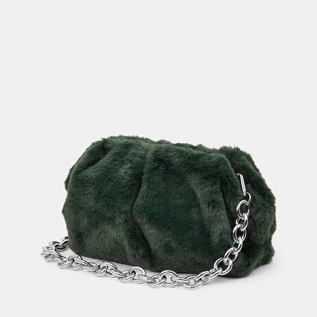 Daria Faux Fur Ball Messenger Bag