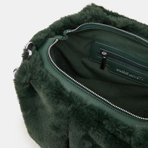 Daria Faux Fur Ball Messenger Bag