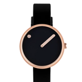 Polished Rose Gold with black Picto Watch From Copenhagen