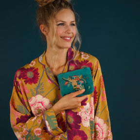 Doe With Toadstools Velvet Mini Zip Pouch