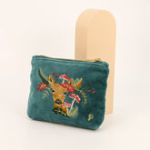 Doe With Toadstools Velvet Mini Zip Pouch