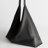 Sculptural Design Leather Tote Bag